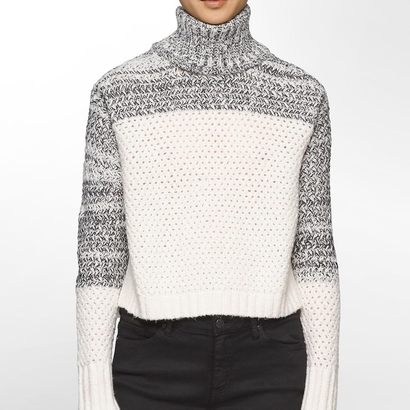 Calvin Klein Jeans Chunky Turtleneck - Ivory/Black - Picture 2 of 6